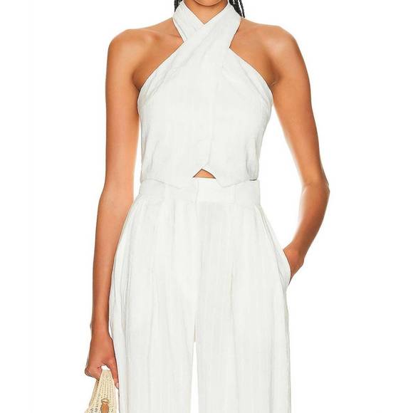 NEW MATTHEW BRUCH twist button up vest in white